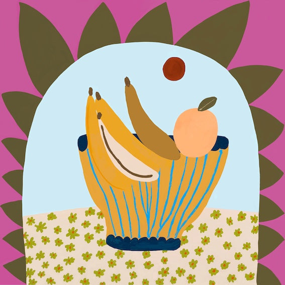 Bananas and Orange Removable Decal by Lauren Green
