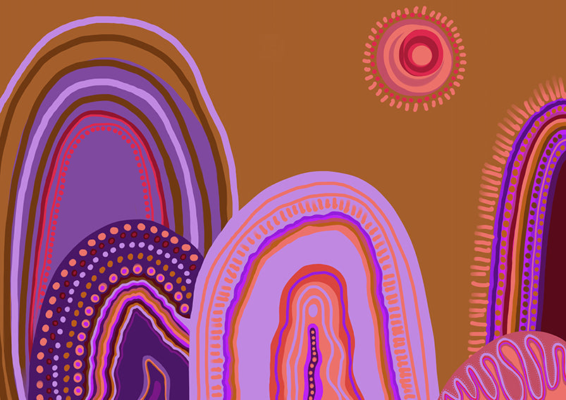 Mauve Mountain Art Print-Art Print-Gussy Dup