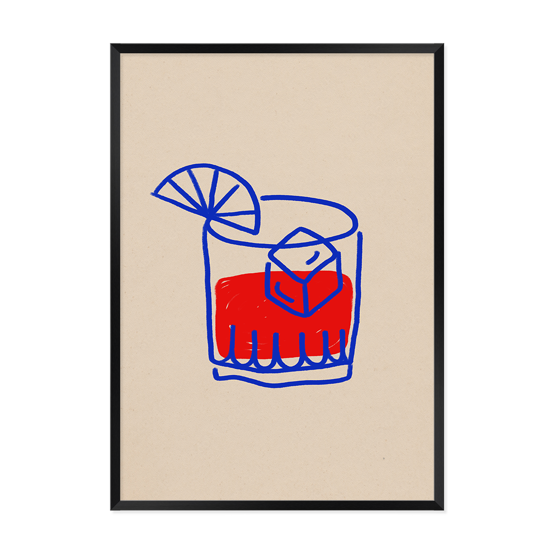Nightcap Negroni Art Print-Art Print-Gussy Dup