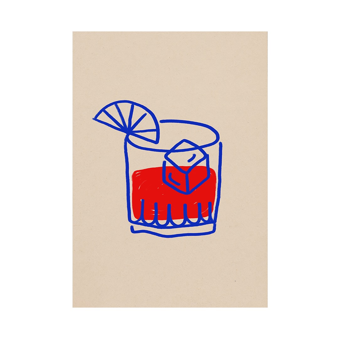 Nightcap Negroni Art Print-Art Print-Gussy Dup