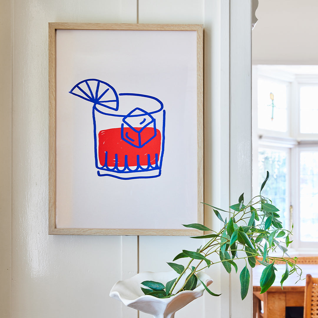 Nightcap Negroni Art Print-Art Print-Gussy Dup