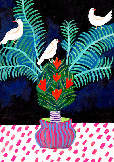 Three Doves Art Print-Art Print-Gussy Dup
