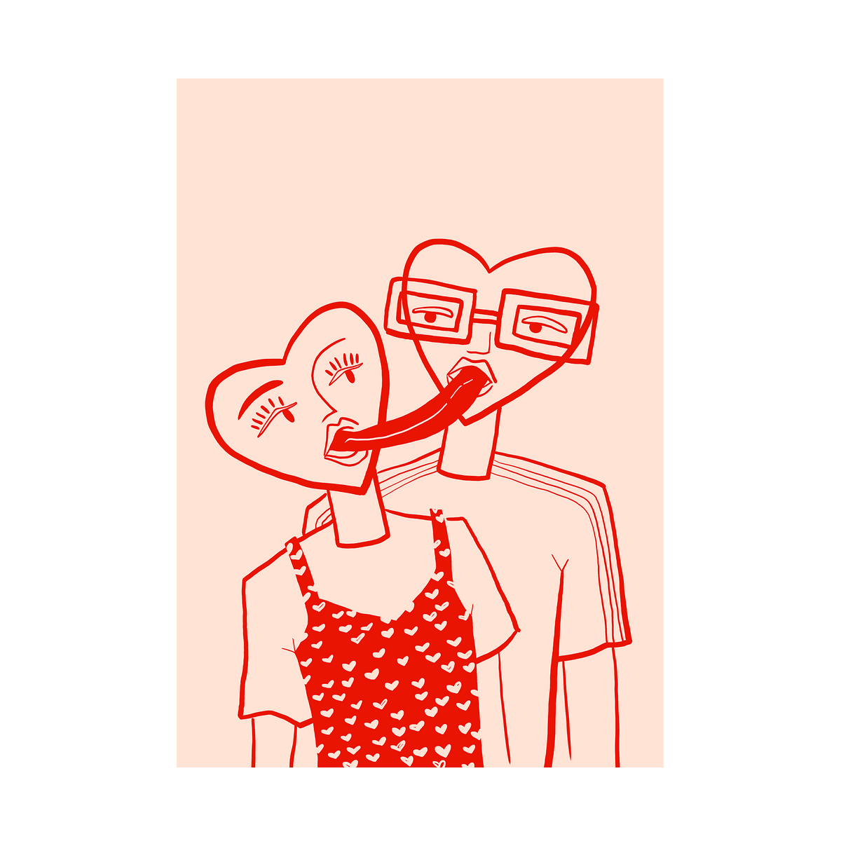 Untitled Couple Art Print-Art Print-Gussy Dup