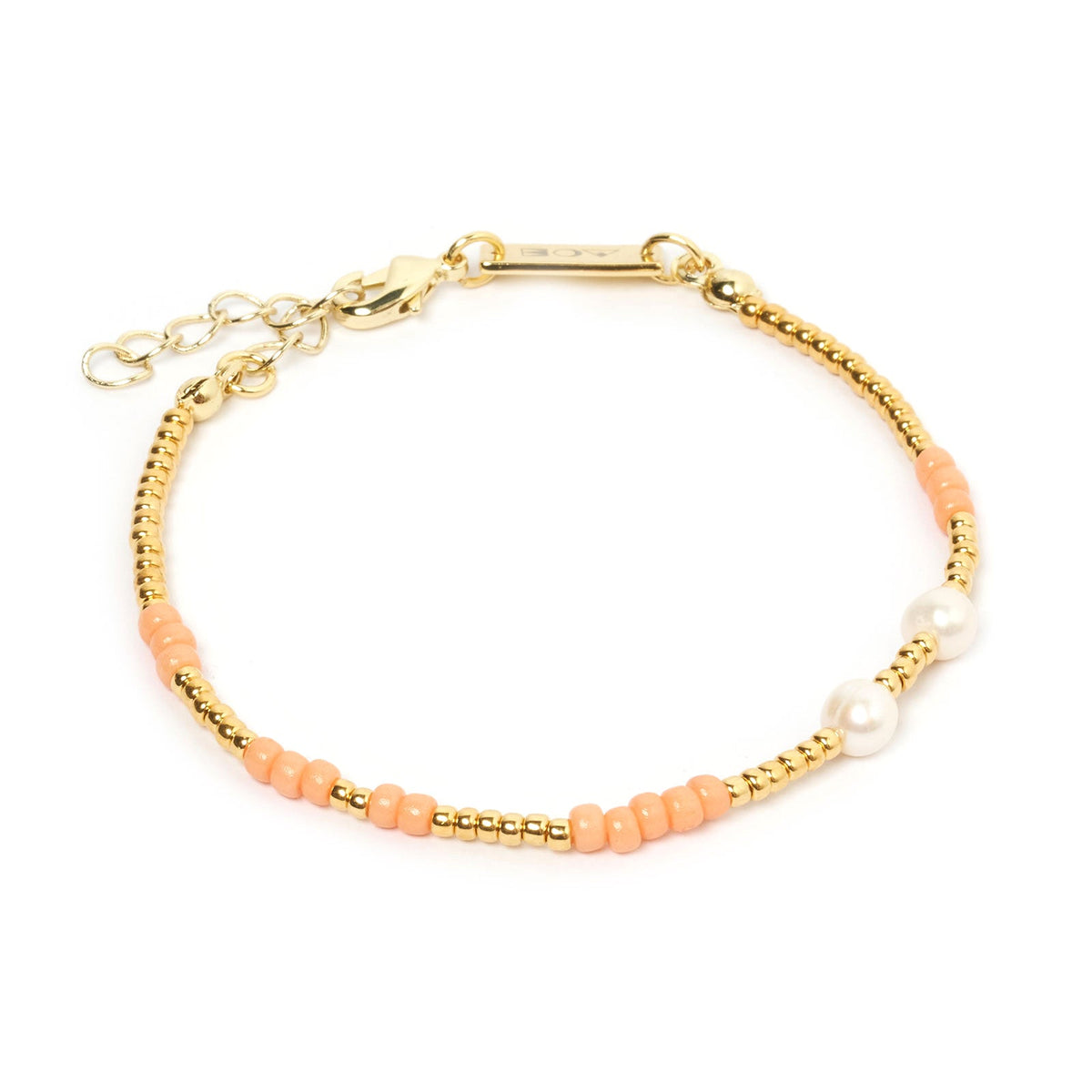 Arms of Eve Cabana Bead and Pearl Bracelet - Coral