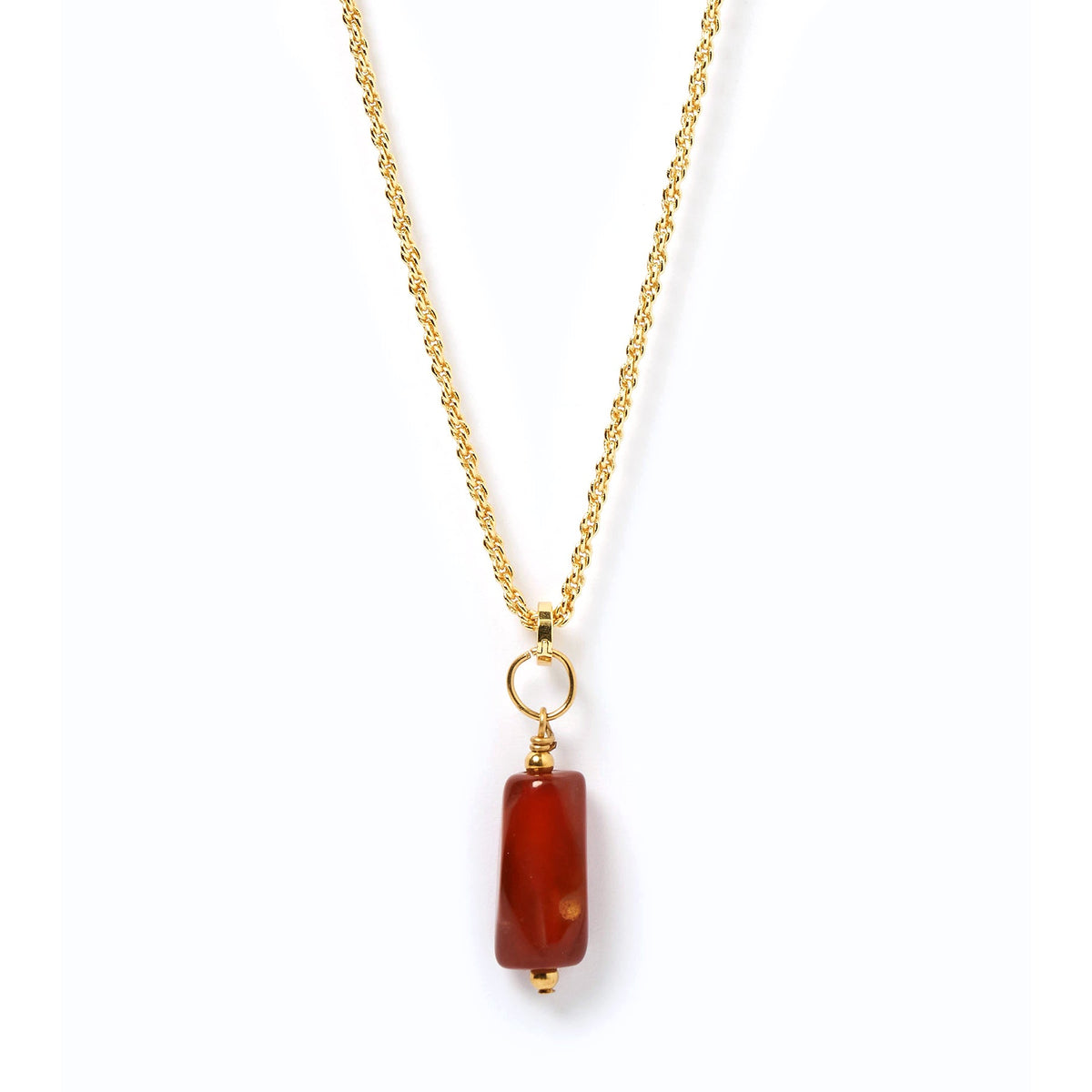 Arms of Eve Chacha Crystal Pendant Necklace - Red Agate