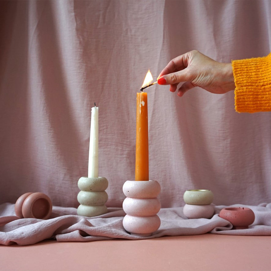 Concrete Candleholder - Pistachio