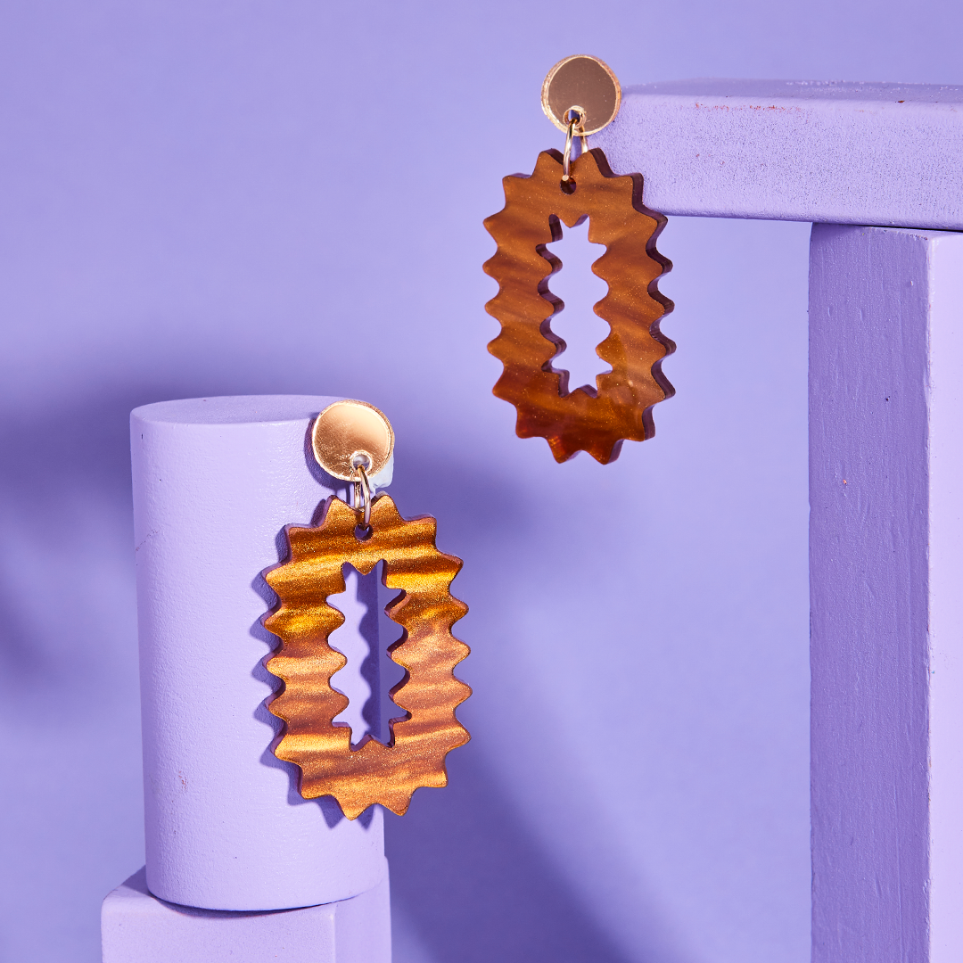 Gold and Caramel Earrings