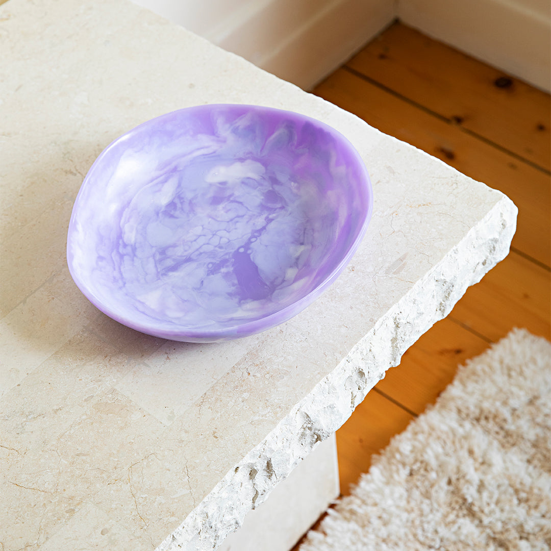 Handmade Resin Salad Bowl Lavender Gussy Dup