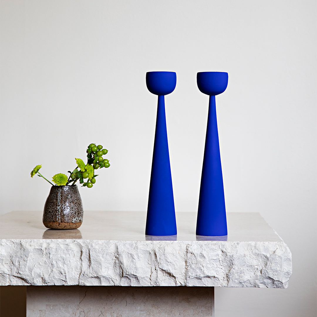 Vivid Blue Candlesticks